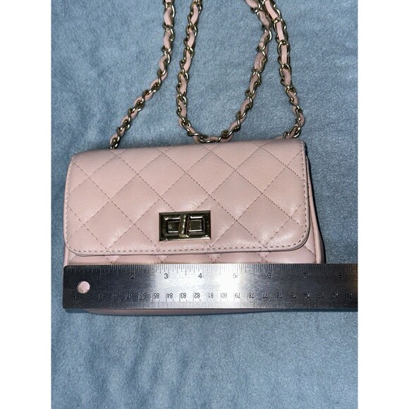 Vera Pelle Small quilted leather bag with shoulder strap made in ITALY pink - Picture 6 of 7